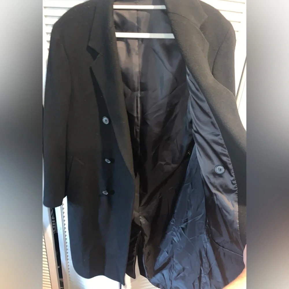 London Fog Vintage Wool Double breasted Men’s long Coat 38S - Picture 14 of 15